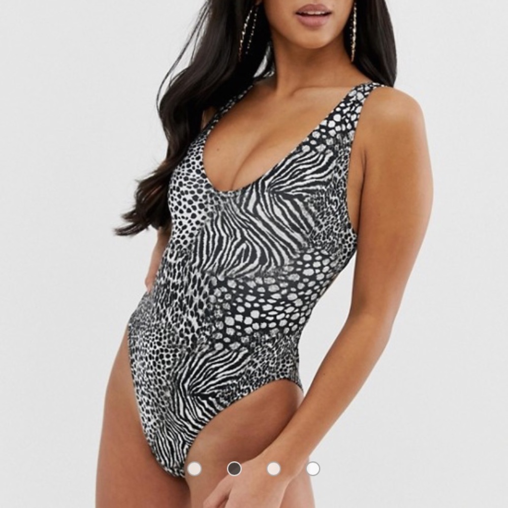 Brand new ASOS swimsuit cheetah/zebra print